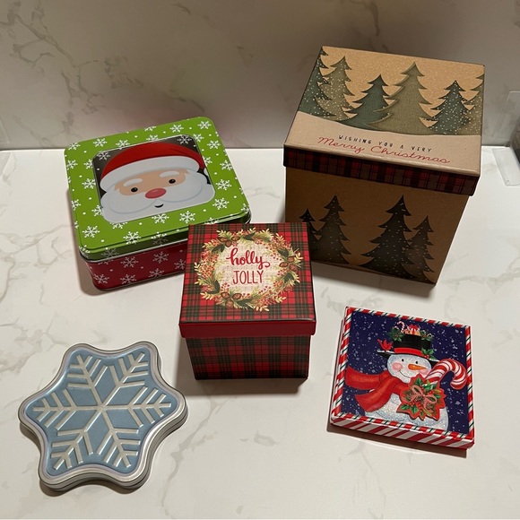Festive Christmas Holiday Various Gift Box Bundle - Mix of new & used - Picture 1 of 12